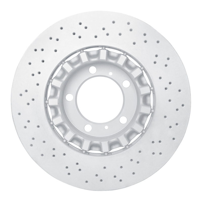 Porsche 911 Brake Rotor (1) - Left Front - R1 Concepts - Drilled Carbon Alloy GeoMET - `17-`23